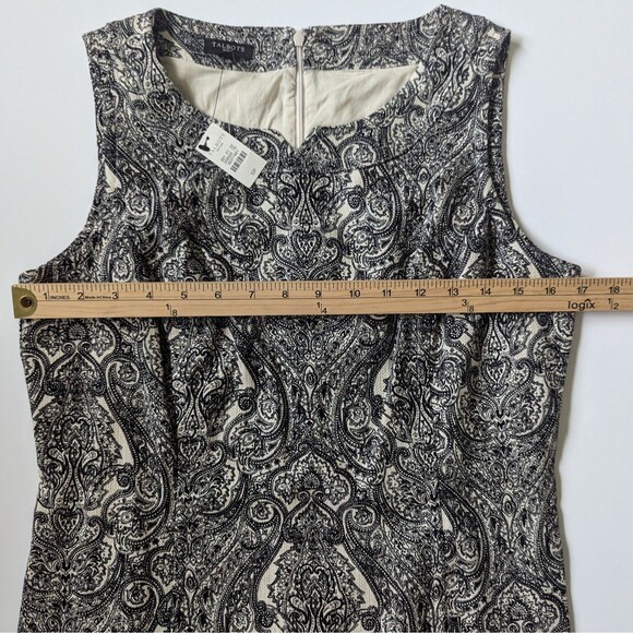 NWT Talbots Women’s Black Paisley Sleeveless Sheath Cotton Dress - Picture 6 of 11